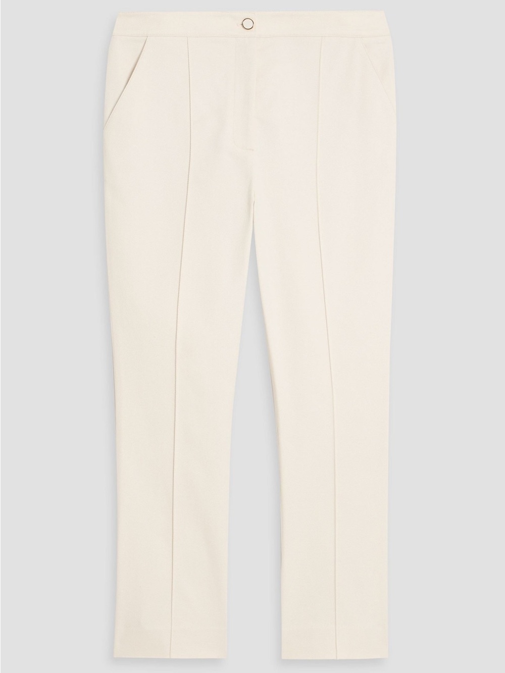 Veronica Beard Cream Cropped Ankle Pants